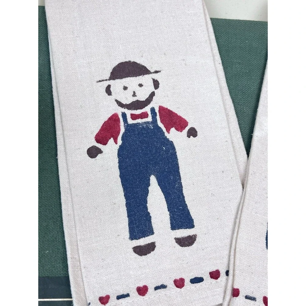 Vintage Farmhouse Hand Painted Amish Country Couple Hand Towels Cottage Charm